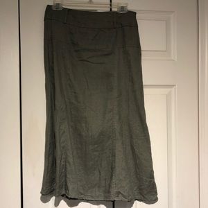 Army Green Linen Skirt (Petite Small)